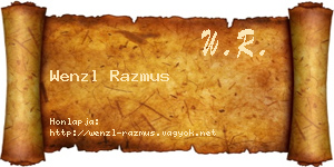 Wenzl Razmus névjegykártya